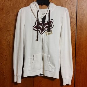 Fox Racing Hoodie, Size Medium, Off-White